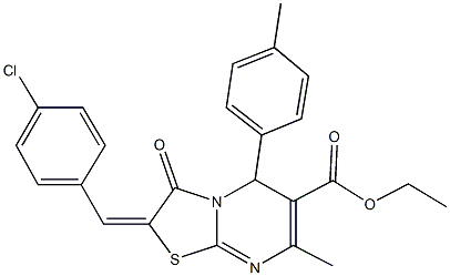ethyl 2-(4-chlorobenzylidene)-7-methyl-5-(4-methylphenyl)-3-oxo-2,3-dihydro-5H-[1,3]thiazolo[3,2-a]pyrimidine-6-carboxylate 구조식 이미지