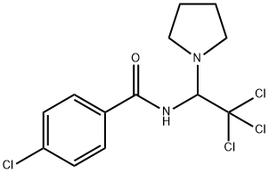 4-chloro-N-(2,2,2-trichloro-1-pyrrolidin-1-ylethyl)benzamide 구조식 이미지