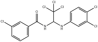 3-chloro-N-[2,2,2-trichloro-1-(3,4-dichloroanilino)ethyl]benzamide Structure