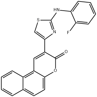 2-[2-(2-fluoroanilino)-1,3-thiazol-4-yl]-3H-benzo[f]chromen-3-one Structure