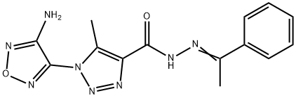 1-(4-amino-1,2,5-oxadiazol-3-yl)-5-methyl-N'-(1-phenylethylidene)-1H-1,2,3-triazole-4-carbohydrazide Structure