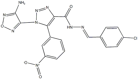 1-(4-amino-1,2,5-oxadiazol-3-yl)-N'-(4-chlorobenzylidene)-5-{3-nitrophenyl}-1H-1,2,3-triazole-4-carbohydrazide 구조식 이미지