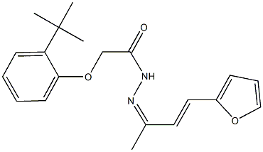 2-(2-tert-butylphenoxy)-N'-[3-(2-furyl)-1-methyl-2-propenylidene]acetohydrazide 구조식 이미지