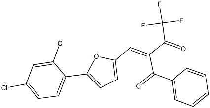 2-{[5-(2,4-dichlorophenyl)-2-furyl]methylene}-4,4,4-trifluoro-1-phenyl-1,3-butanedione 구조식 이미지