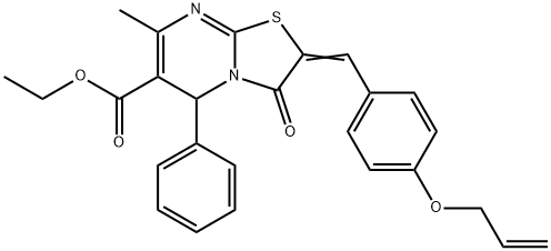 ethyl 2-[4-(allyloxy)benzylidene]-7-methyl-3-oxo-5-phenyl-2,3-dihydro-5H-[1,3]thiazolo[3,2-a]pyrimidine-6-carboxylate Structure