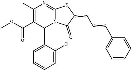 methyl 5-(2-chlorophenyl)-7-methyl-3-oxo-2-(3-phenyl-2-propenylidene)-2,3-dihydro-5H-[1,3]thiazolo[3,2-a]pyrimidine-6-carboxylate 구조식 이미지