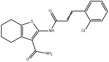 2-{[3-(2-chlorophenyl)acryloyl]amino}-4,5,6,7-tetrahydro-1-benzothiophene-3-carboxamide 구조식 이미지