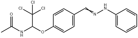 N-{2,2,2-trichloro-1-[4-(2-phenylcarbohydrazonoyl)phenoxy]ethyl}acetamide Structure