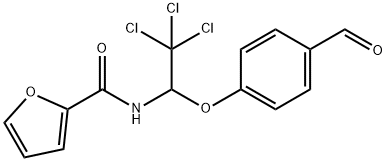 N-[2,2,2-trichloro-1-(4-formylphenoxy)ethyl]-2-furamide Structure