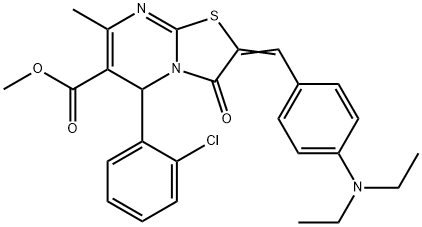 methyl 5-(2-chlorophenyl)-2-[4-(diethylamino)benzylidene]-7-methyl-3-oxo-2,3-dihydro-5H-[1,3]thiazolo[3,2-a]pyrimidine-6-carboxylate Structure