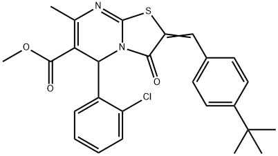 methyl 2-(4-tert-butylbenzylidene)-5-(2-chlorophenyl)-7-methyl-3-oxo-2,3-dihydro-5H-[1,3]thiazolo[3,2-a]pyrimidine-6-carboxylate Structure