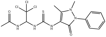 N-[2,2,2-trichloro-1-({[(1,5-dimethyl-3-oxo-2-phenyl-2,3-dihydro-1H-pyrazol-4-yl)amino]carbothioyl}amino)ethyl]acetamide Structure