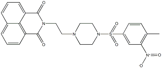 2-{2-[4-({3-nitro-4-methylphenyl}sulfonyl)-1-piperazinyl]ethyl}-1H-benzo[de]isoquinoline-1,3(2H)-dione 구조식 이미지