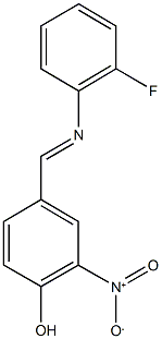 4-{[(2-fluorophenyl)imino]methyl}-2-nitrophenol Structure