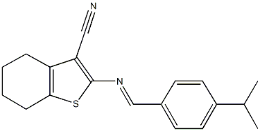 2-[(4-isopropylbenzylidene)amino]-4,5,6,7-tetrahydro-1-benzothiophene-3-carbonitrile Structure