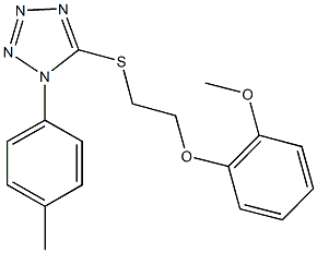 5-{[2-(2-methoxyphenoxy)ethyl]sulfanyl}-1-(4-methylphenyl)-1H-tetraazole 구조식 이미지