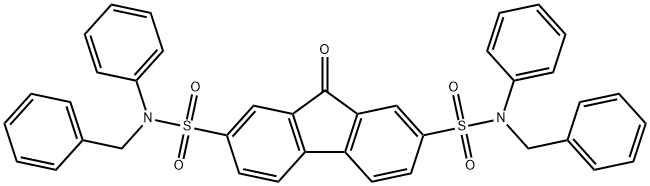 9-oxo-N~2~,N~7~-diphenyl-N~2~,N~7~-bis(phenylmethyl)-9H-fluorene-2,7-disulfonamide 구조식 이미지