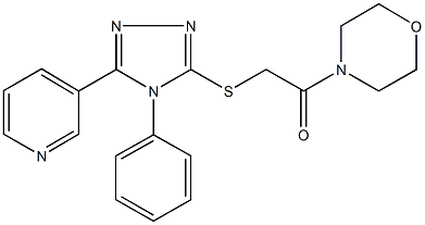 4-({[4-phenyl-5-(3-pyridinyl)-4H-1,2,4-triazol-3-yl]sulfanyl}acetyl)morpholine 구조식 이미지