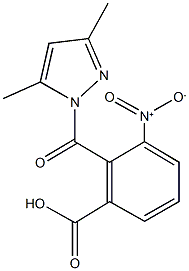 2-[(3,5-dimethyl-1H-pyrazol-1-yl)carbonyl]-3-nitrobenzoic acid 구조식 이미지