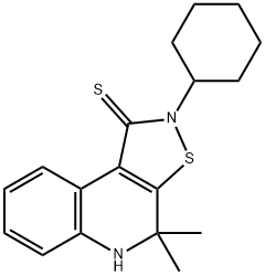 2-cyclohexyl-4,4-dimethyl-4,5-dihydroisothiazolo[5,4-c]quinoline-1(2H)-thione 구조식 이미지