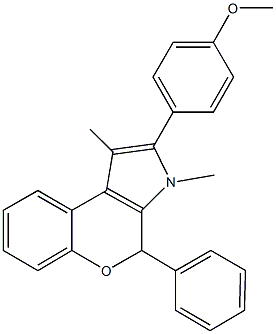 2-(4-methoxyphenyl)-1,3-dimethyl-4-phenyl-3,4-dihydrochromeno[3,4-b]pyrrole Structure