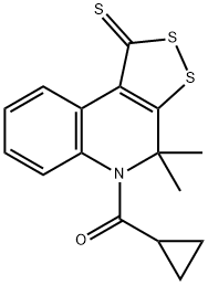 5-(cyclopropylcarbonyl)-4,4-dimethyl-4,5-dihydro-1H-[1,2]dithiolo[3,4-c]quinoline-1-thione 구조식 이미지