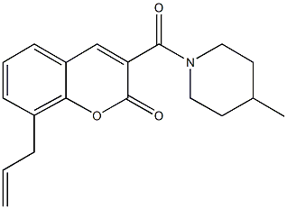 8-allyl-3-[(4-methyl-1-piperidinyl)carbonyl]-2H-chromen-2-one 구조식 이미지