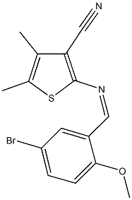 2-[(5-bromo-2-methoxybenzylidene)amino]-4,5-dimethyl-3-thiophenecarbonitrile 구조식 이미지
