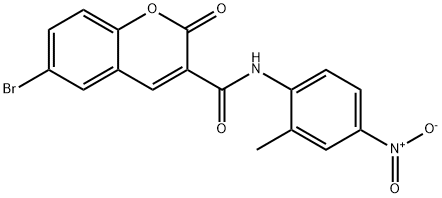 6-bromo-N-{4-nitro-2-methylphenyl}-2-oxo-2H-chromene-3-carboxamide 구조식 이미지