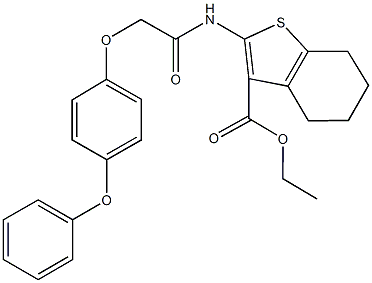 ethyl 2-{[(4-phenoxyphenoxy)acetyl]amino}-4,5,6,7-tetrahydro-1-benzothiophene-3-carboxylate 구조식 이미지