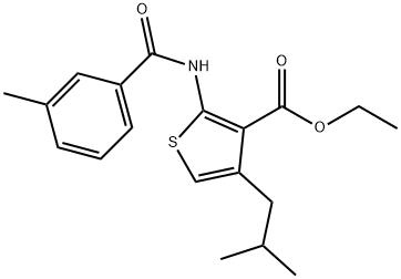 ethyl 4-isobutyl-2-[(3-methylbenzoyl)amino]-3-thiophenecarboxylate 구조식 이미지