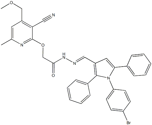 N'-{[1-(4-bromophenyl)-2,5-diphenyl-1H-pyrrol-3-yl]methylene}-2-{[3-cyano-4-(methoxymethyl)-6-methyl-2-pyridinyl]oxy}acetohydrazide Structure