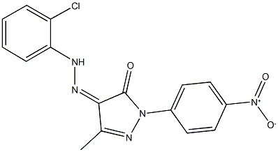 1-{4-nitrophenyl}-3-methyl-1H-pyrazole-4,5-dione 4-[(2-chlorophenyl)hydrazone] Structure