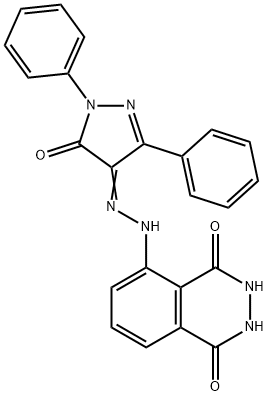 5-[2-(5-oxo-1,3-diphenyl-1,5-dihydro-4H-pyrazol-4-ylidene)hydrazino]-2,3-dihydro-1,4-phthalazinedione 구조식 이미지