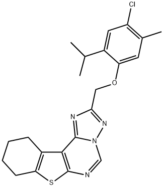 2-({[4-chloro-5-methyl-2-(1-methylethyl)phenyl]oxy}methyl)-8,9,10,11-tetrahydro[1]benzothieno[3,2-e][1,2,4]triazolo[1,5-c]pyrimidine Structure