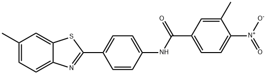 4-nitro-3-methyl-N-[4-(6-methyl-1,3-benzothiazol-2-yl)phenyl]benzamide Structure