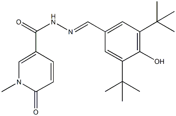 N'-(3,5-ditert-butyl-4-hydroxybenzylidene)-1-methyl-6-oxo-1,6-dihydro-3-pyridinecarbohydrazide Structure