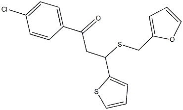 1-(4-chlorophenyl)-3-[(2-furylmethyl)sulfanyl]-3-(2-thienyl)-1-propanone 구조식 이미지