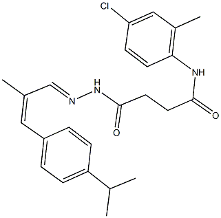 N-(4-chloro-2-methylphenyl)-4-{2-[3-(4-isopropylphenyl)-2-methyl-2-propenylidene]hydrazino}-4-oxobutanamide 구조식 이미지