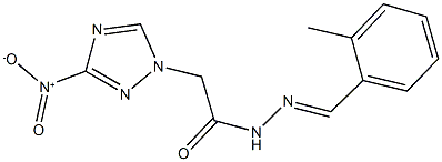 2-{3-nitro-1H-1,2,4-triazol-1-yl}-N'-(2-methylbenzylidene)acetohydrazide 구조식 이미지