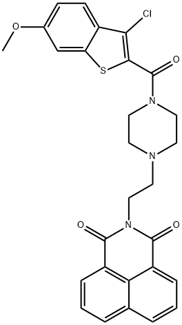 2-(2-{4-[(3-chloro-6-methoxy-1-benzothien-2-yl)carbonyl]-1-piperazinyl}ethyl)-1H-benzo[de]isoquinoline-1,3(2H)-dione 구조식 이미지