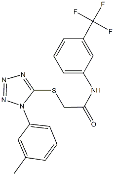 2-{[1-(3-methylphenyl)-1H-tetraazol-5-yl]sulfanyl}-N-[3-(trifluoromethyl)phenyl]acetamide Structure