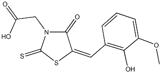 [5-(2-hydroxy-3-methoxybenzylidene)-4-oxo-2-thioxo-1,3-thiazolidin-3-yl]acetic acid Structure