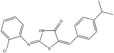 2-[(2-chlorophenyl)imino]-5-(4-isopropylbenzylidene)-1,3-thiazolidin-4-one Structure