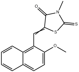 5-[(2-methoxy-1-naphthyl)methylene]-3-methyl-2-thioxo-1,3-thiazolidin-4-one 구조식 이미지