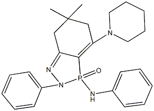 N-[6,6-dimethyl-3-oxido-2-phenyl-4-(1-piperidinyl)-3,5,6,7-tetrahydro-2H-1,2,3-benzodiazaphosphol-3-yl]-N-phenylamine 구조식 이미지