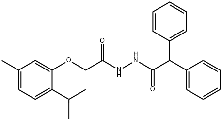 N'-[(2-isopropyl-5-methylphenoxy)acetyl]-2,2-diphenylacetohydrazide Structure