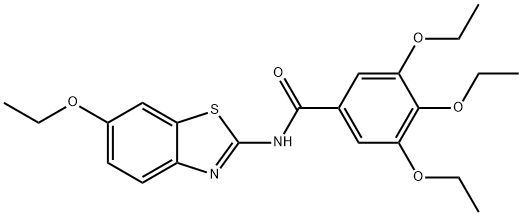 3,4,5-triethoxy-N-(6-ethoxy-1,3-benzothiazol-2-yl)benzamide Structure