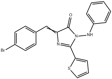 3-anilino-5-(4-bromobenzylidene)-2-(2-thienyl)-3,5-dihydro-4H-imidazol-4-one Structure