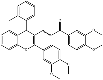 1-(3,4-dimethoxyphenyl)-3-[2-(3,4-dimethoxyphenyl)-4-(2-methylphenyl)-4H-chromen-3-yl]-2-propen-1-one Structure